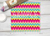 Rainbow Chevron Pattern Printed Vinyl/ Indoor Vinyl/ Outdoor Vinyl/ Heat Transfer Vinyl-022 - Printive Vinyl | Patterned Vinyl